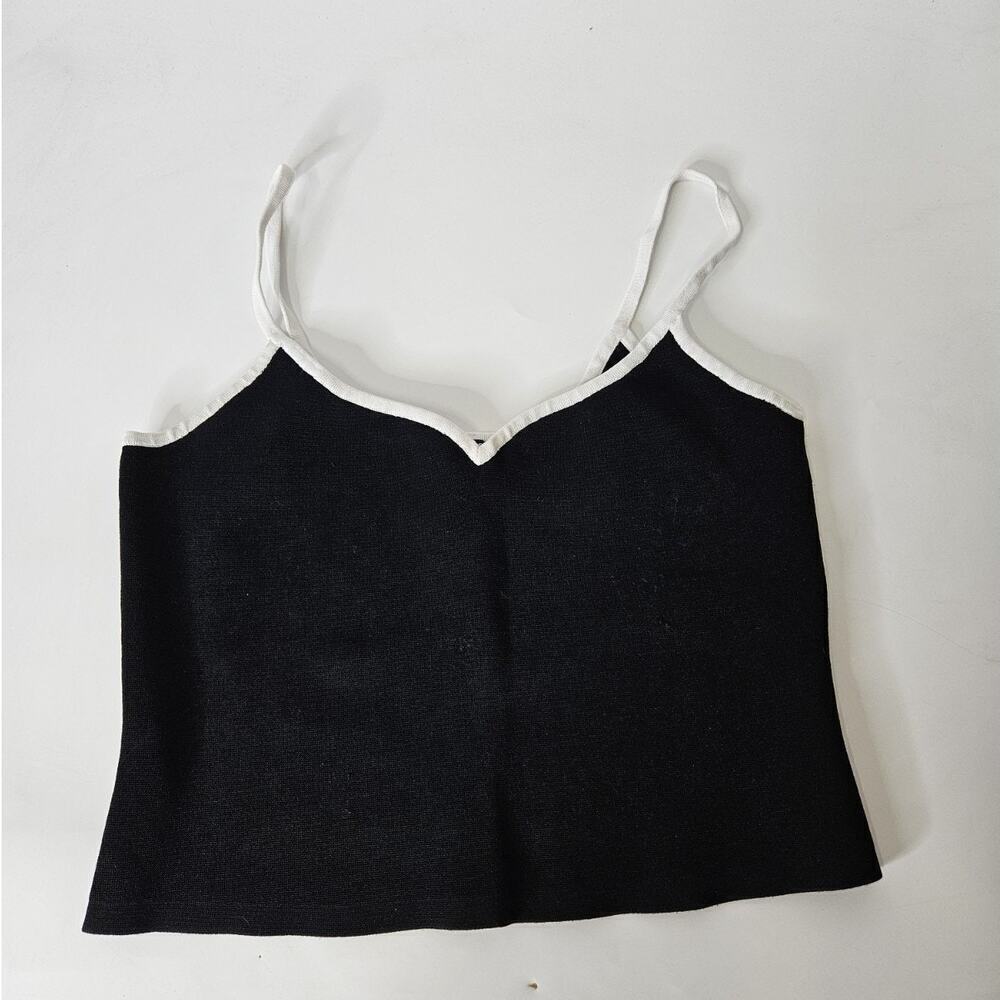 Express Body Contour Sweetheart Tipped Cropped Sweater Cami, Size L